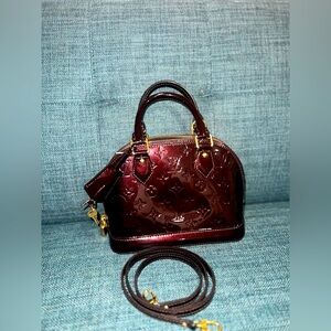 Authentic Louis Vuitton Amarante Monogram Vernis Alma BB